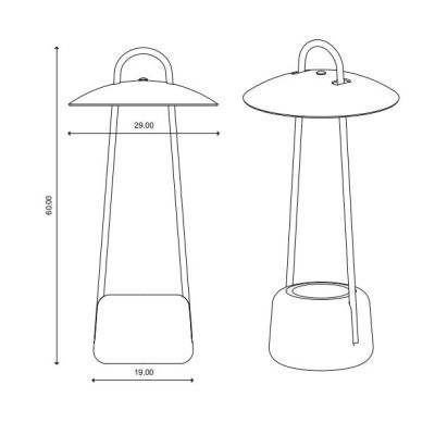 SIESTA LANTERNA DA GIARDINO CON BATTERIA RICARICABILE IP55 LED 1.5W LUCE 2700K H60 CM TERRACOTTA 3 COLORI