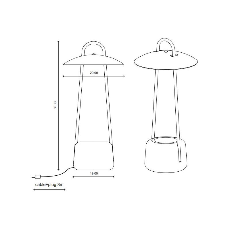 SIESTA LAMPADA DA TAVOLO H60 CM IN TERRACOTTA 3 COLORI IP55 IN TERRACOTTA 3 COLORI MADE IN ITALY