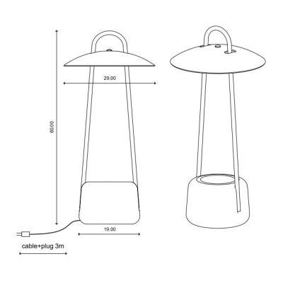 SIESTA LAMPADA DA TAVOLO H60 CM IN TERRACOTTA 3 COLORI IP55 IN TERRACOTTA 3 COLORI MADE IN ITALY
