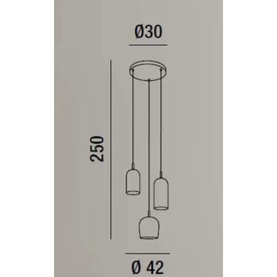 CORO SOSPENSIONE 3 LUCI OTTONE BRUNITO CON DIFFUSORI IN VETRO COLORATO LAMPADINE ATTACCO E14