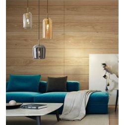 CORO SOSPENSIONE 3 LUCI OTTONE BRUNITO CON DIFFUSORI IN VETRO COLORATO LAMPADINE ATTACCO E14