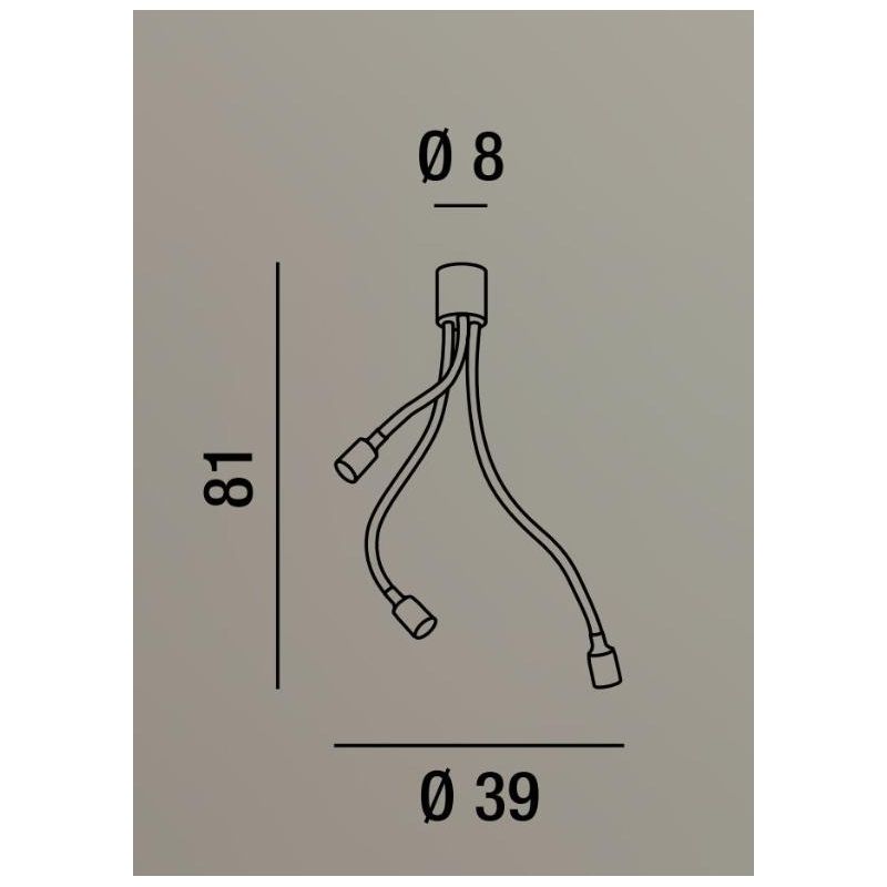 BULBO PLAFONIERA 3 LUCI CON BRACCI FLESSIBILI ORIENTABILI BIANCA O NERA LAMPADINE ATTACCO E27 MODERNA