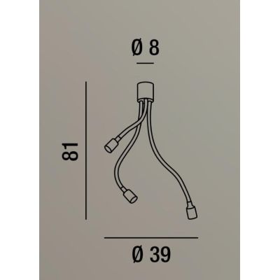 BULBO PLAFONIERA 3 LUCI CON BRACCI FLESSIBILI ORIENTABILI BIANCA O NERA LAMPADINE ATTACCO E27 MODERNA