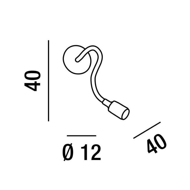 BULBO APPLIQUE CON BRACCIO FLESSIBILE ORIENTABILE BIANCA O NERA LAMPADINA ATTACCO E27 MODERNA