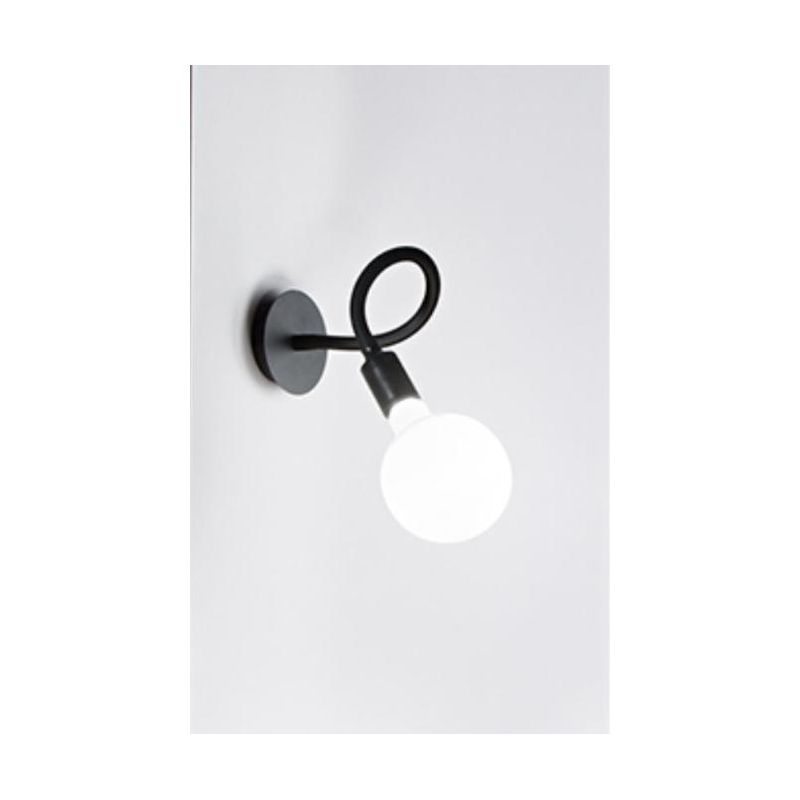 BULBO APPLIQUE CON BRACCIO FLESSIBILE ORIENTABILE BIANCA O NERA LAMPADINA ATTACCO E27 MODERNA