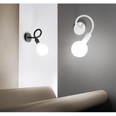 BULBO APPLIQUE CON BRACCIO FLESSIBILE ORIENTABILE BIANCA O NERA LAMPADINA ATTACCO E27 MODERNA