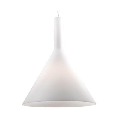 COCKTAIL LAMPADA A SOSPENSIONE SINGOLA IN VETRO SOFFIATO BIANCO DEL DIAMETRO DI CM 35 Ideal Lux - Cristalensi Shop Online