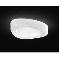 MOU PLAFONIERA ASTRATTA IN VETRO BIANCO 2 MISURE DESIGN MODERNO LAMPADINE ATTACCO E27