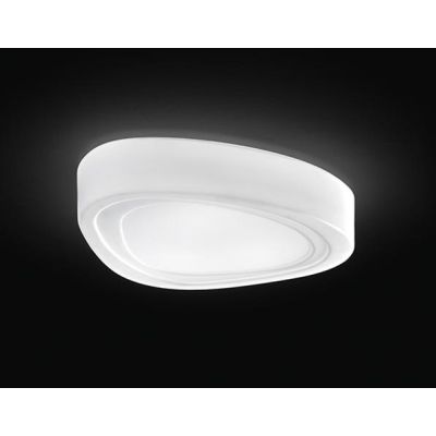 MOU PLAFONIERA ASTRATTA IN VETRO BIANCO 2 MISURE DESIGN MODERNO LAMPADINE ATTACCO E27