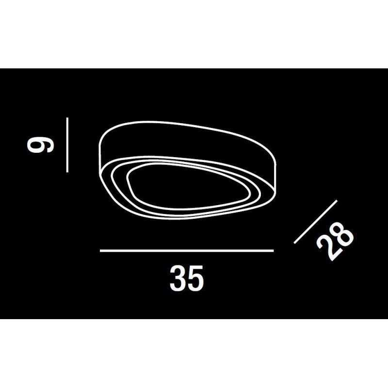 MOU PLAFONIERA ASTRATTA IN VETRO BIANCO 2 MISURE DESIGN MODERNO LAMPADINE ATTACCO E27
