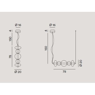 8163 BUBBLES SOSPENSIONE ORO CON VETRI TRASPARENTI LED 38W LUCE 3000K MONTAGGIO VERTICALE O ORIZZONTALE