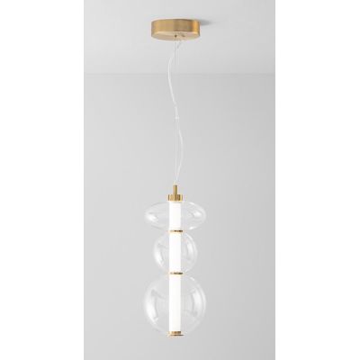 8162 BUBBLES SOSPENSIONE ORO CON VETRI TRASPARENTI LED 24W LUCE 3000K MONTAGGIO VERTICALE O ORIZZONTALE