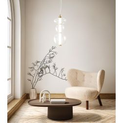 8162 BUBBLES SOSPENSIONE ORO CON VETRI TRASPARENTI LED 24W LUCE 3000K MONTAGGIO VERTICALE O ORIZZONTALE
