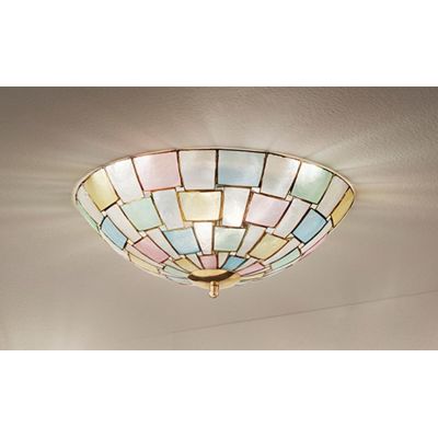 H5472 PLAFONIERA APPLIQUE D30 CM IN VETRO TIFFANY IN MADREPERLA COLORATA