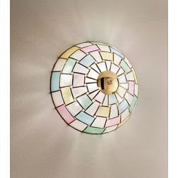 H5472 PLAFONIERA APPLIQUE D30 CM IN VETRO TIFFANY IN MADREPERLA COLORATA