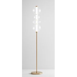 8166 BUBBLES PIANTANA ALLUMINIO ORO CON VETRI TRASPARENTI LED 36W LUCE 3000K DESIGN MODERNO 2