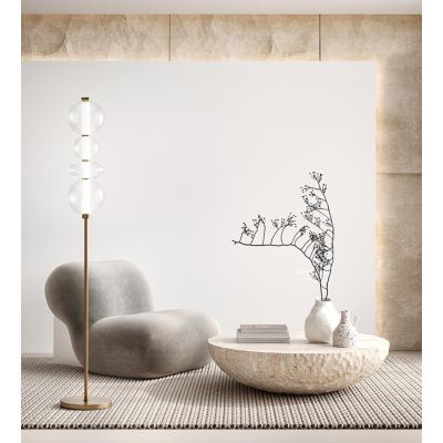 8166 BUBBLES PIANTANA ALLUMINIO ORO CON VETRI TRASPARENTI LED 36W LUCE 3000K DESIGN MODERNO