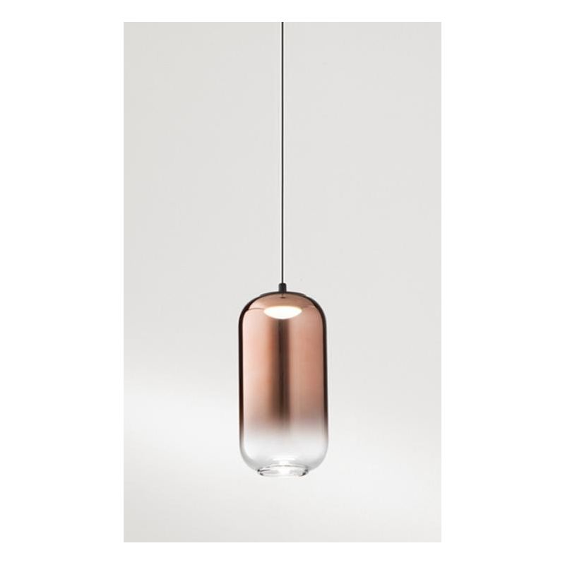 8157 HUNTER SOSPENSIONE SINGOLA A LED 5W LUCE 3000K CON BASE NERA E DIFFUSORE IN VETRO DI 4 COLORI (8214) MODERNA