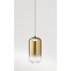 8157 HUNTER SOSPENSIONE SINGOLA A LED 5W LUCE 3000K CON BASE NERA E DIFFUSORE IN VETRO DI 4 COLORI (8214) MODERNA