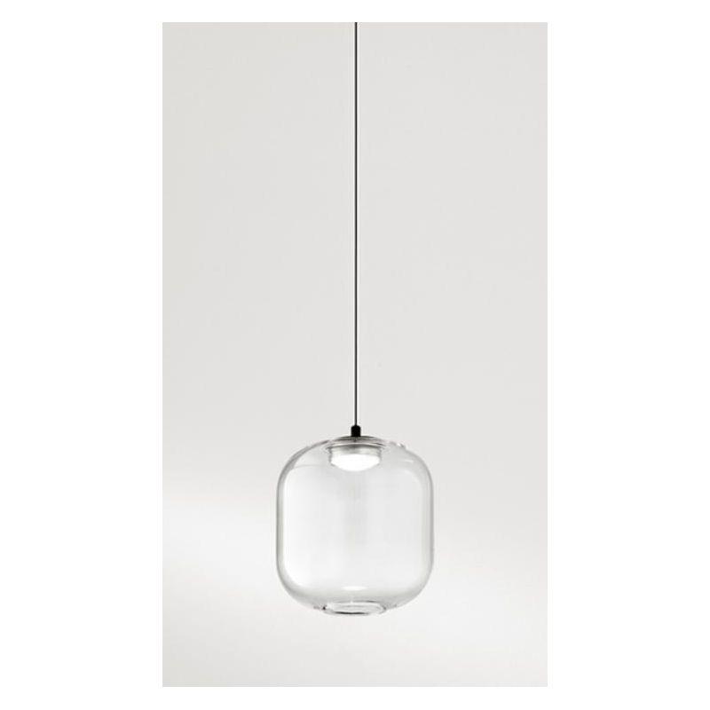 8157 HUNTER SOSPENSIONE SINGOLA A LED 5W LUCE 3000K CON BASE NERA E DIFFUSORE IN VETRO DI 4 COLORI (8215) MODERNA