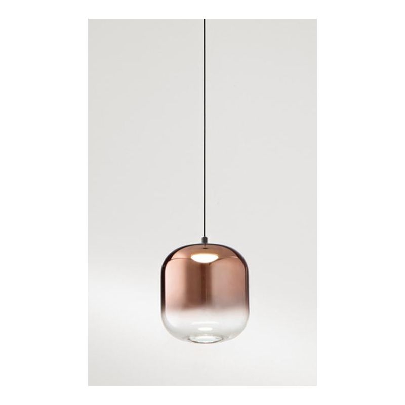 8157 HUNTER SOSPENSIONE SINGOLA A LED 5W LUCE 3000K CON BASE NERA E DIFFUSORE IN VETRO DI 4 COLORI (8215) MODERNA