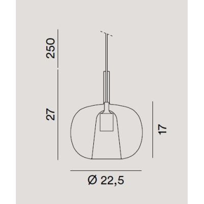 8248 RAIN SOSPENSIONE SINGOLA MODERNA BASE CROMO LUCIDO CON DIFFUSORE IN VETRO D22.5 CM IN 5 COLORI