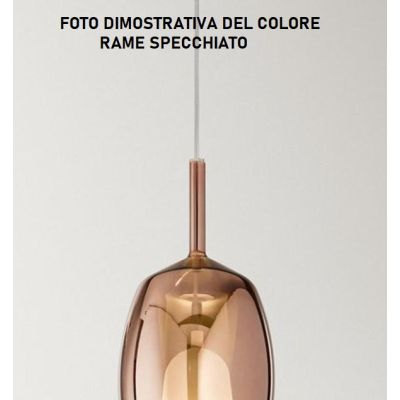 8248 RAIN SOSPENSIONE SINGOLA MODERNA BASE CROMO LUCIDO CON DIFFUSORE IN VETRO D22.5 CM IN 5 COLORI