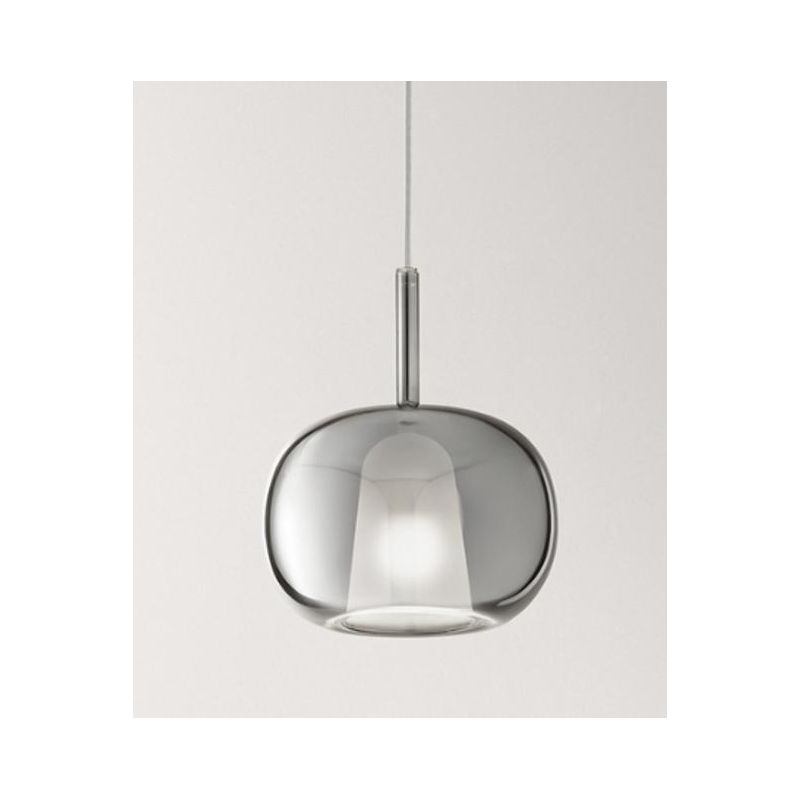 8248 RAIN SOSPENSIONE SINGOLA MODERNA BASE CROMO LUCIDO CON DIFFUSORE IN VETRO D22.5 CM IN 5 COLORI