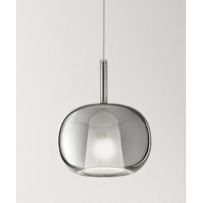 8248 RAIN SOSPENSIONE SINGOLA MODERNA BASE CROMO LUCIDO CON DIFFUSORE IN VETRO D22.5 CM IN 5 COLORI