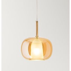 8248 RAIN SOSPENSIONE SINGOLA MODERNA BASE CROMO LUCIDO CON DIFFUSORE IN VETRO D22.5 CM IN 5 COLORI 2