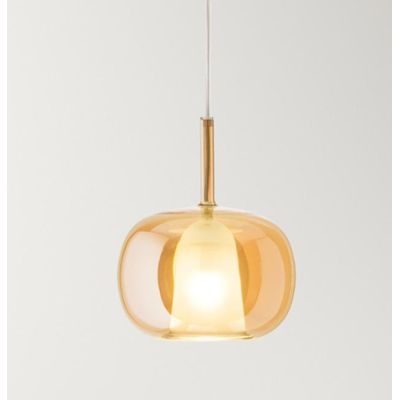 8248 RAIN SOSPENSIONE SINGOLA MODERNA BASE CROMO LUCIDO CON DIFFUSORE IN VETRO D22.5 CM IN 5 COLORI