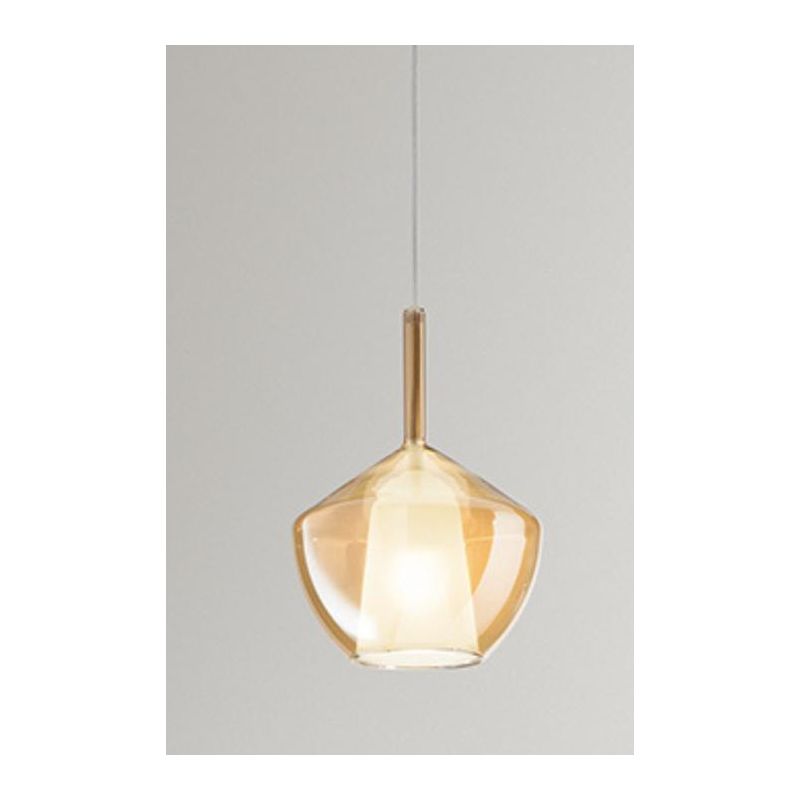 8250 RAIN SOSPENSIONE SINGOLA MODERNA BASE NERA CON DIFFUSORE IN VETRO D20 CM IN 5 COLORI