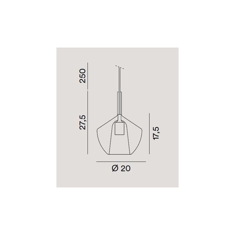 8250 RAIN SOSPENSIONE SINGOLA MODERNA BASE NERA CON DIFFUSORE IN VETRO D20 CM IN 5 COLORI
