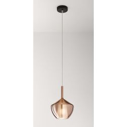 8250 RAIN SOSPENSIONE SINGOLA MODERNA BASE NERA CON DIFFUSORE IN VETRO D20 CM IN 5 COLORI