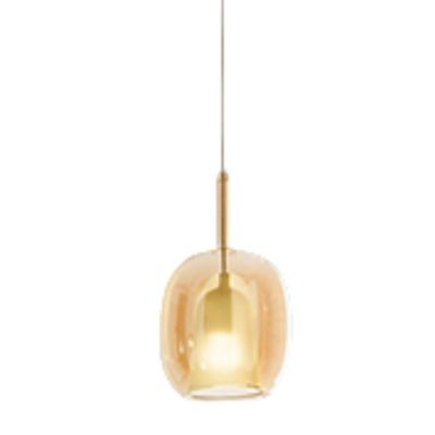 8252 RAIN SOSPENSIONE SINGOLA ALLUNGATA MODERNA BASE OTTONE CON DIFFUSORE IN VETRO D17.5 CM IN 5 COLORI