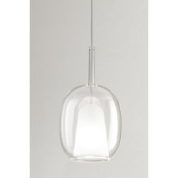 8252 RAIN SOSPENSIONE SINGOLA ALLUNGATA MODERNA BASE OTTONE CON DIFFUSORE IN VETRO D17.5 CM IN 5 COLORI 2