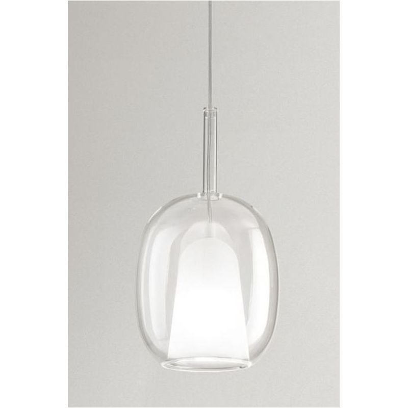 8252 RAIN SOSPENSIONE SINGOLA ALLUNGATA MODERNA BASE OTTONE CON DIFFUSORE IN VETRO D17.5 CM IN 5 COLORI