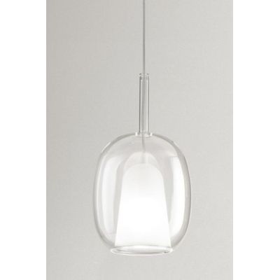 8252 RAIN SOSPENSIONE SINGOLA ALLUNGATA MODERNA BASE OTTONE CON DIFFUSORE IN VETRO D17.5 CM IN 5 COLORI