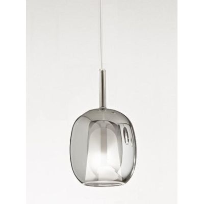 8252 RAIN SOSPENSIONE SINGOLA ALLUNGATA MODERNA BASE OTTONE CON DIFFUSORE IN VETRO D17.5 CM IN 5 COLORI