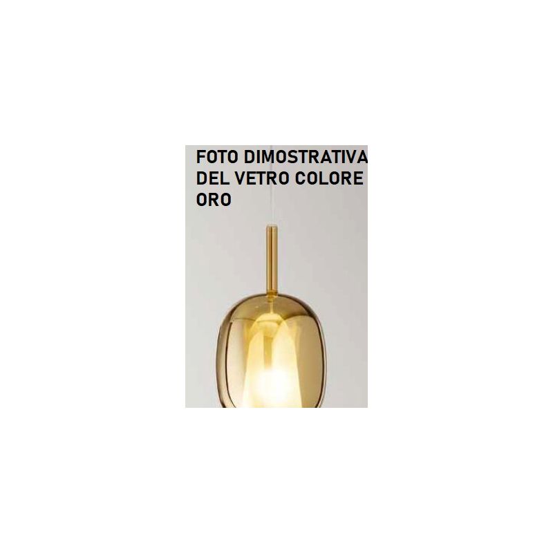 8254 RAIN SOSPENSIONE SINGOLA ALLUNGATA MODERNA BASE CROMO CON DIFFUSORE IN VETRO D17 CM IN 5 COLORI