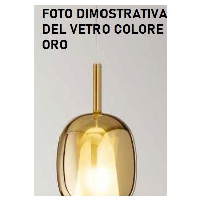 8254 RAIN SOSPENSIONE SINGOLA ALLUNGATA MODERNA BASE CROMO CON DIFFUSORE IN VETRO D17 CM IN 5 COLORI