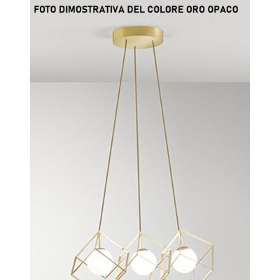 CUBE SOSPENSIONE MODERNA CON 5 CUBI IN METALLO NERO O ORO DIFFUSORI IN VETRO LAMPADINE ATTACCO G9