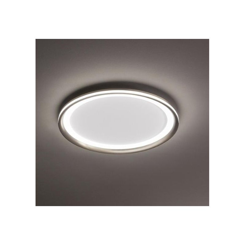 EDGE PLAFONIERA BIANCA O GRIGIA BIEMISSIONE DI LUCE 2 MISURE LED INTEGRATO LUCE 3000K MODERNA