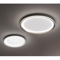 EDGE PLAFONIERA BIANCA O GRIGIA BIEMISSIONE DI LUCE 2 MISURE LED INTEGRATO LUCE 3000K MODERNA