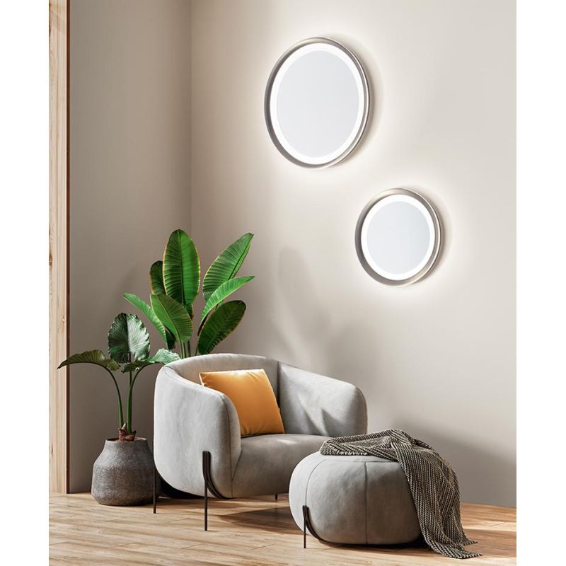 EDGE PLAFONIERA BIANCA O GRIGIA BIEMISSIONE DI LUCE 2 MISURE LED INTEGRATO LUCE 3000K MODERNA