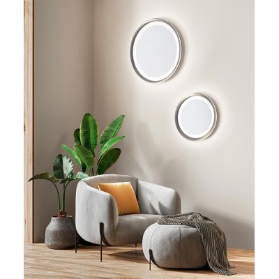EDGE PLAFONIERA BIANCA O GRIGIA BIEMISSIONE DI LUCE 2 MISURE LED INTEGRATO LUCE 3000K MODERNA