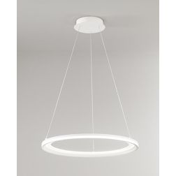 EDGE SOSPENSIONE AD ANELLO BIANCA O GRIGIA BIEMISSIONE 2 MISURE LED INTEGRATO LUCE 3000K MODERNA 2