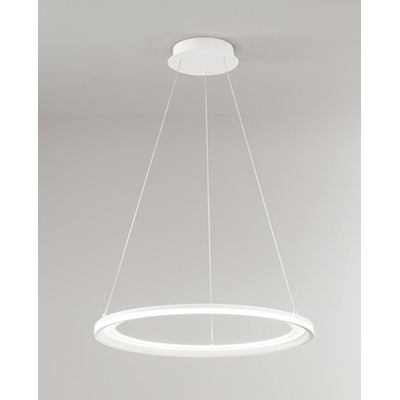 EDGE SOSPENSIONE AD ANELLO BIANCA O GRIGIA BIEMISSIONE 2 MISURE LED INTEGRATO LUCE 3000K MODERNA