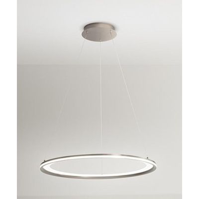 EDGE SOSPENSIONE AD ANELLO BIANCA O GRIGIA BIEMISSIONE 2 MISURE LED INTEGRATO LUCE 3000K MODERNA