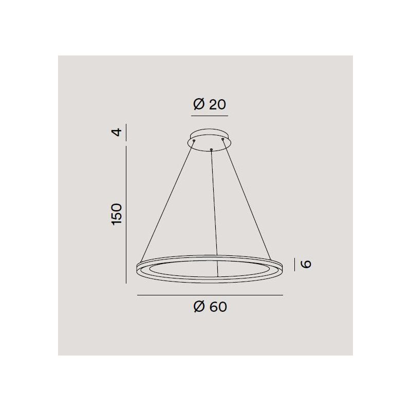 EDGE SOSPENSIONE AD ANELLO BIANCA O GRIGIA BIEMISSIONE 2 MISURE LED INTEGRATO LUCE 3000K MODERNA